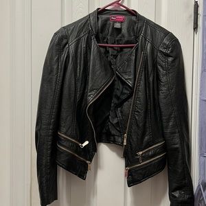 Black faux leather jacket